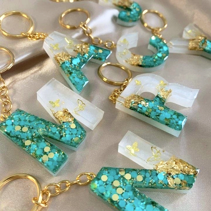 Premium Resin Alphabet Key Ring
